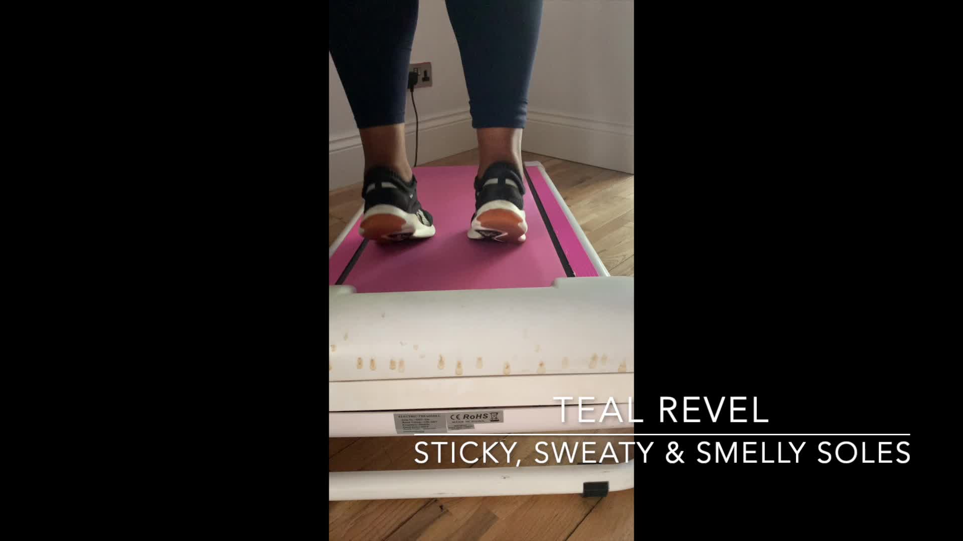 Teal Revel- Vintage Treadmill Foot Show: Curvy Goddess Reveals Sockless Soles, Barefoot Strut