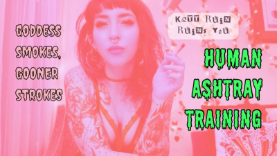 Human Ashtray Training: Goddess Smokes, Gooner Strokes