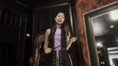 Asian Domme Flogs Redhead