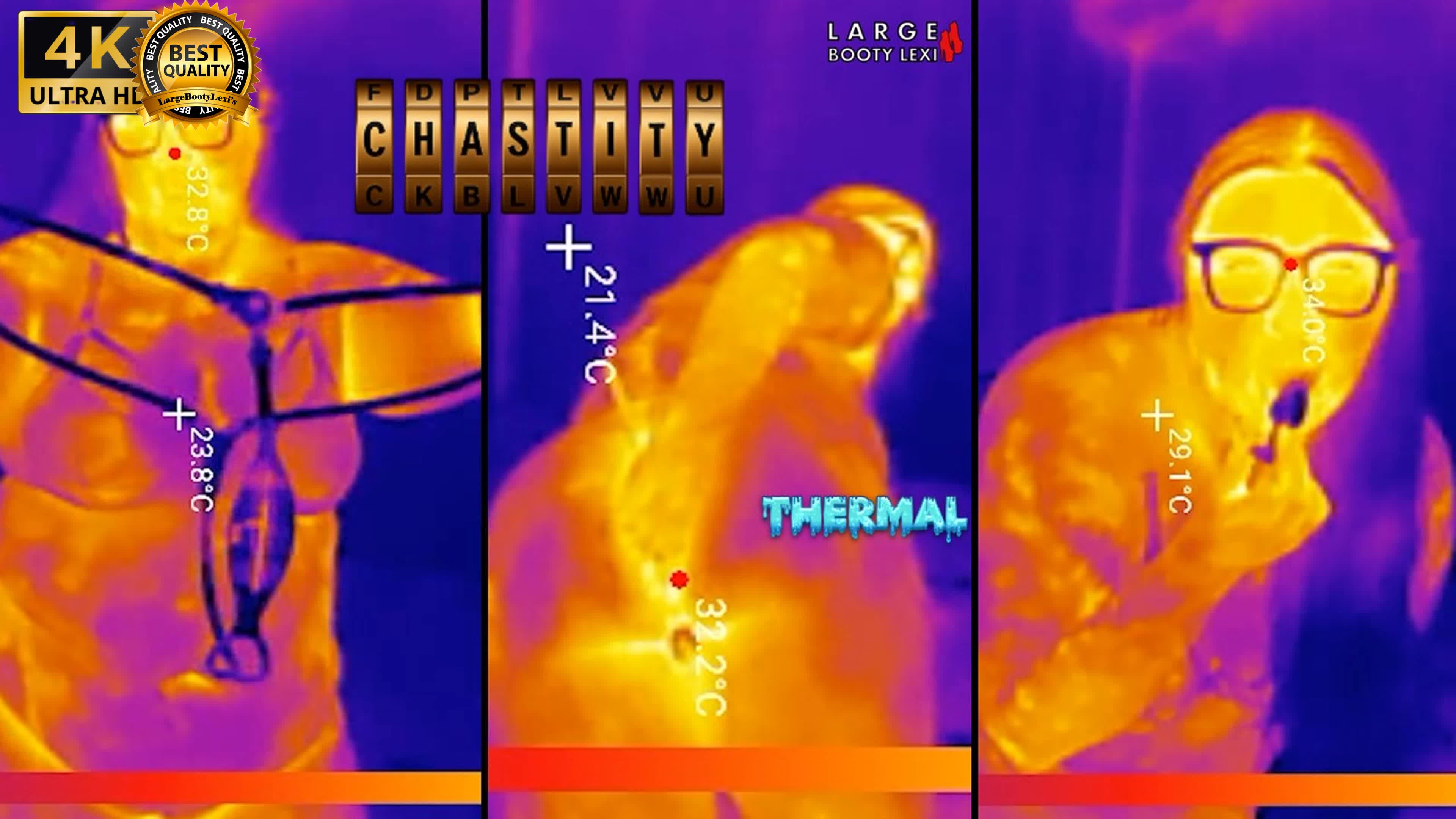 First Time Locked In Chastity Belt! Thick BBW Ass Fingered Deep Then Stuffed With 2 Huge Butt Plugs Thermal POV (4k Portrait)