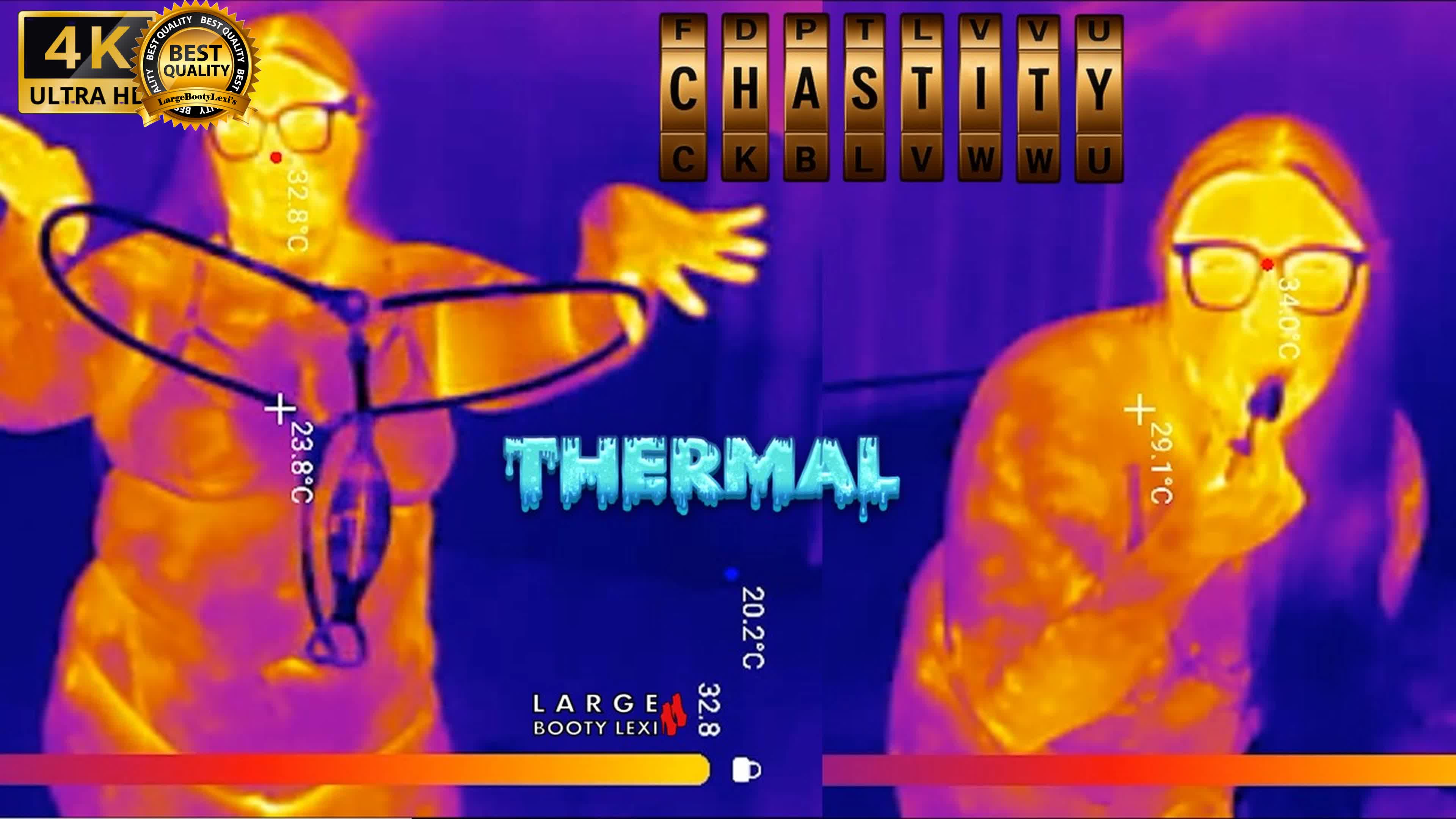 First Time Locked In Chastity Belt! Thick BBW Ass Fingered Deep Then Stuffed With 2 Huge Butt Plugs Thermal POV (4k Landscape)