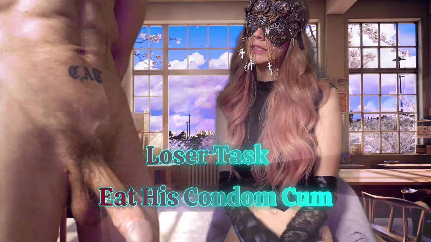 Loser Task: Eat His Condom Cum
