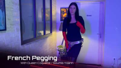 French Pegging - Caged Sub Gets His Ass Destroyed By His Mistress Strapon - BDSM