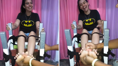 Regina Is Tickled On Her Feet While Her Friends Mock Her!