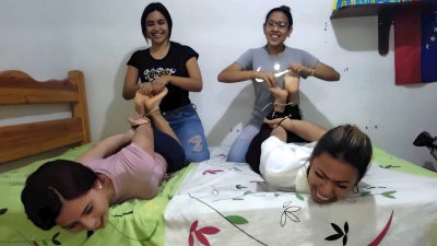 Ale And Mariana Got Hogtied And Tickled As Revenge!