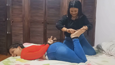 Olivia Hogties And Tickles Nova's Armpits And Feet!