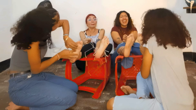 Ale And Martha Try To Hold Back Their Laughter While They Get Tickled