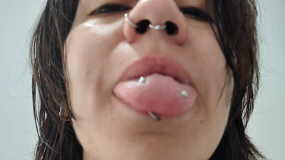 Playing With My Mouth, Tongue And Lips, Enjoying My Piercings Mouth