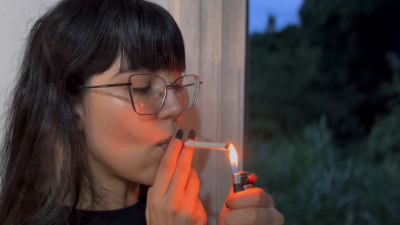 Smoking Au Naturel: Without Make-Up And Wearing Glasses