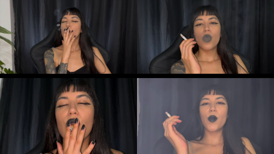 Leaving Black Lipstick Marks On The Cigarette