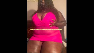 Findom Therapy-Fantasy: Ebony Belly And Soles Worship