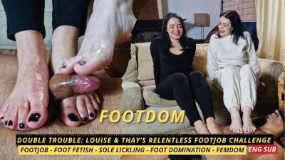Double Trouble: Louise & Thay's Relentless Footjob Challenge - Footjob- Foot Fetish- Foot Humiliation- Foot Domination- Sole Lickling