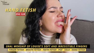 Oral Worship Of Louise's Soft And Irresistible Fingers (En Sub)- Finger Fetish- Mouth Fetish- Teeth Fetish- POV- Solo- Hand Fetish