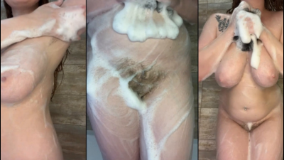 Soaping My Hairy Bush & Body In Shower