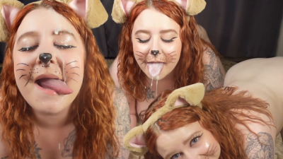 Pet Play/ Blowjob & Milk Lapping For Facial Reward