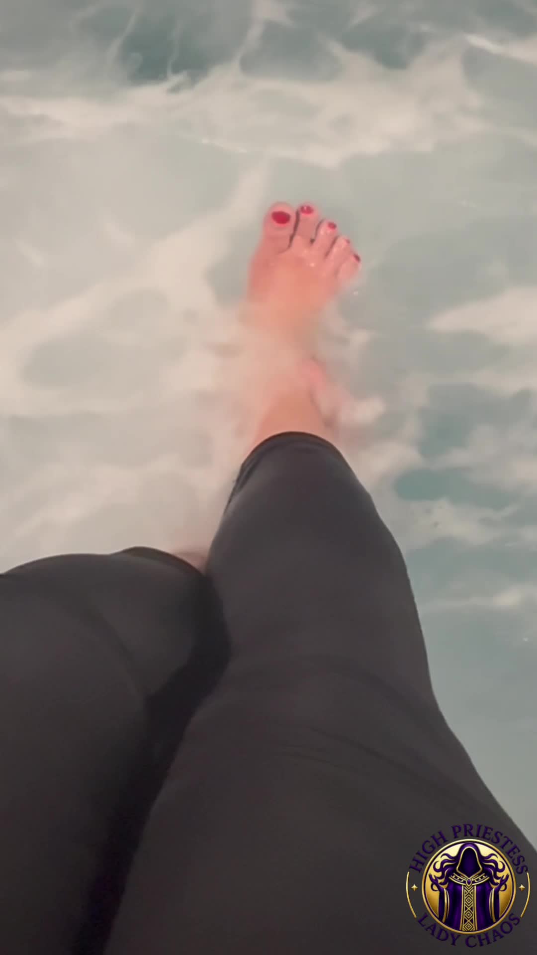 High Priestess Lady Chaos- Silent Chaos POV Footworship Jacuzzi Ritual