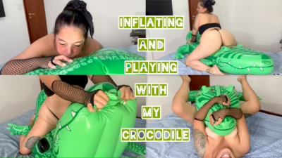 Inflating And Playing With My Crocodile