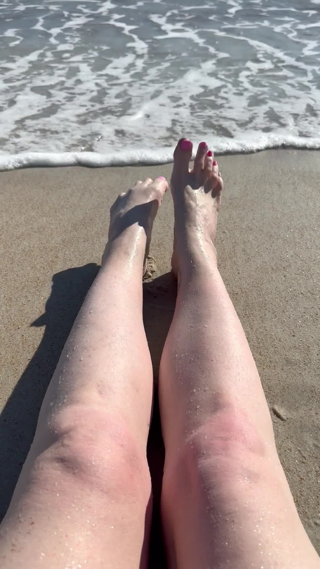 Waves Crashing Over My Long Legs & Big Feet