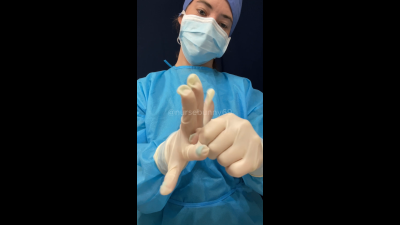 Surgical Ppe Glove ASMR From Blue Scrubs