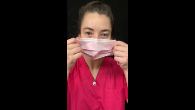 Mask Play With Lipstick Pink Scrubs Pink Mask White Latex Gloves 720p