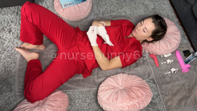 Anal Training In Red Scrubs Top View 4k