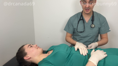 Dr. Canada Auscultates Nurse Bunny's Stomach 4k
