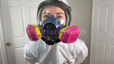 Gas Mask And Hazmat Standing Masturbation 1080p