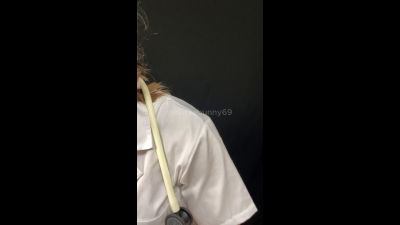POV Bp Cuff Vitals Exam Vintage Nurse White Stethoscope Lingerie To Topless