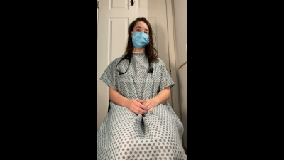 Self Bp Cuff And Stethoscope Stimulation Testing In Patient Gown 720p