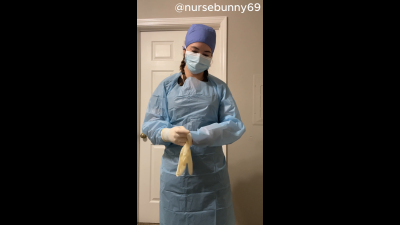 Surgical Ppe Glove Up From Black Scrubs