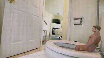 Giantess Step-Mom Accidental Toilet Lap Sitting Farting Farts Ass Smothering