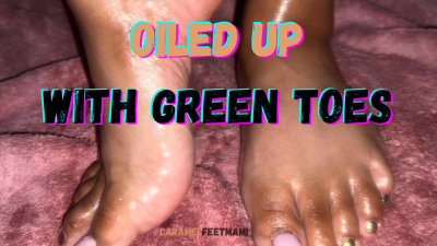 Oiled Up With Green Toes
