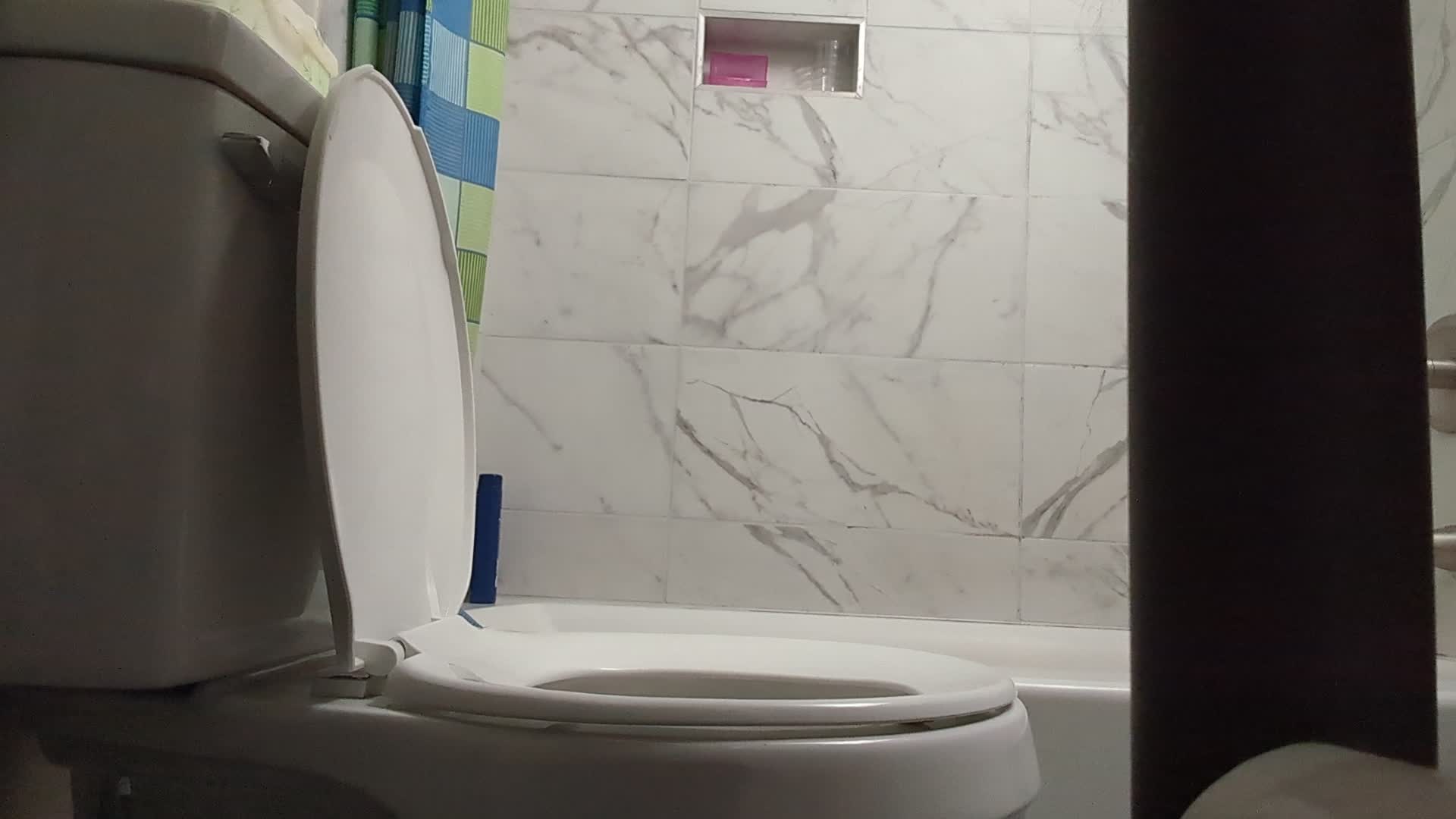 18-Year Old Squirts In Toilet Bathroom Spy Cam Voyeur Squatting Ass Pussy Pantyhose Black Mini Skirt