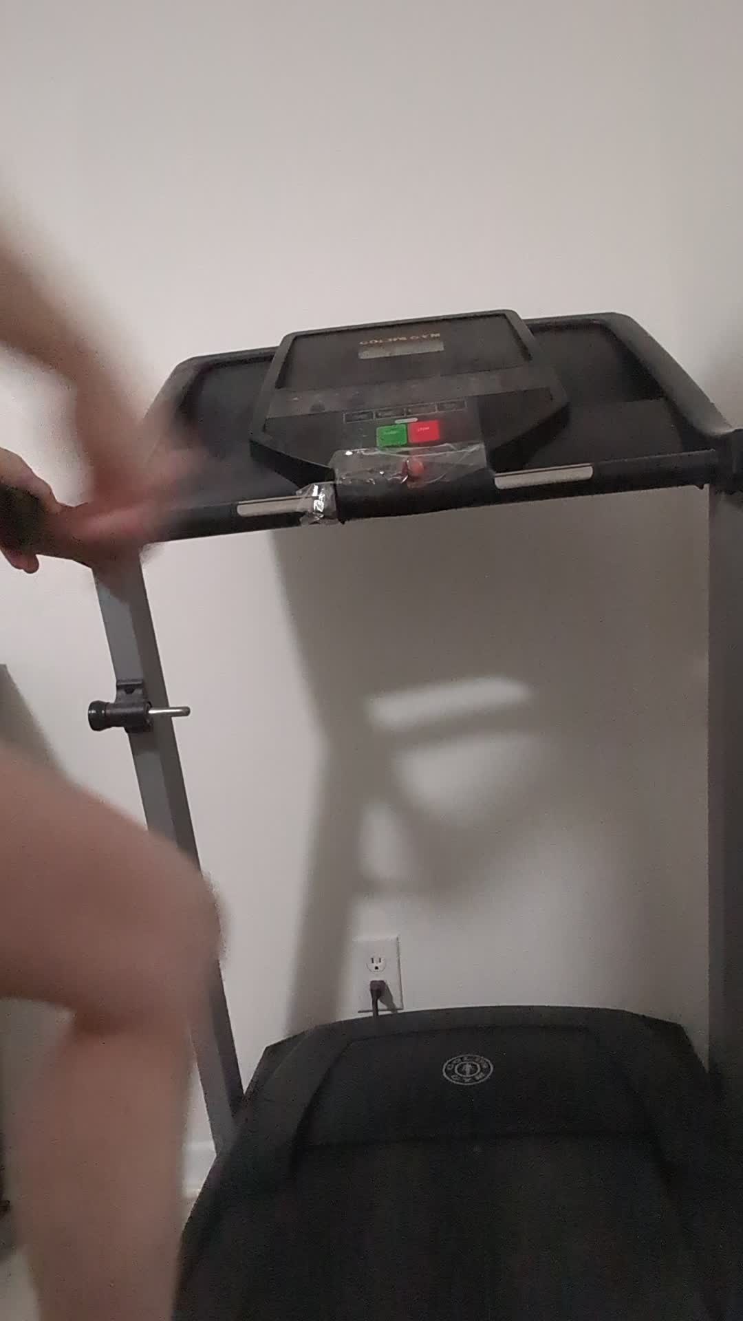 18-Year Old Jenna Bare Ass Crack Jiggle On Treadmill Sweaty Booty Tease No Panties