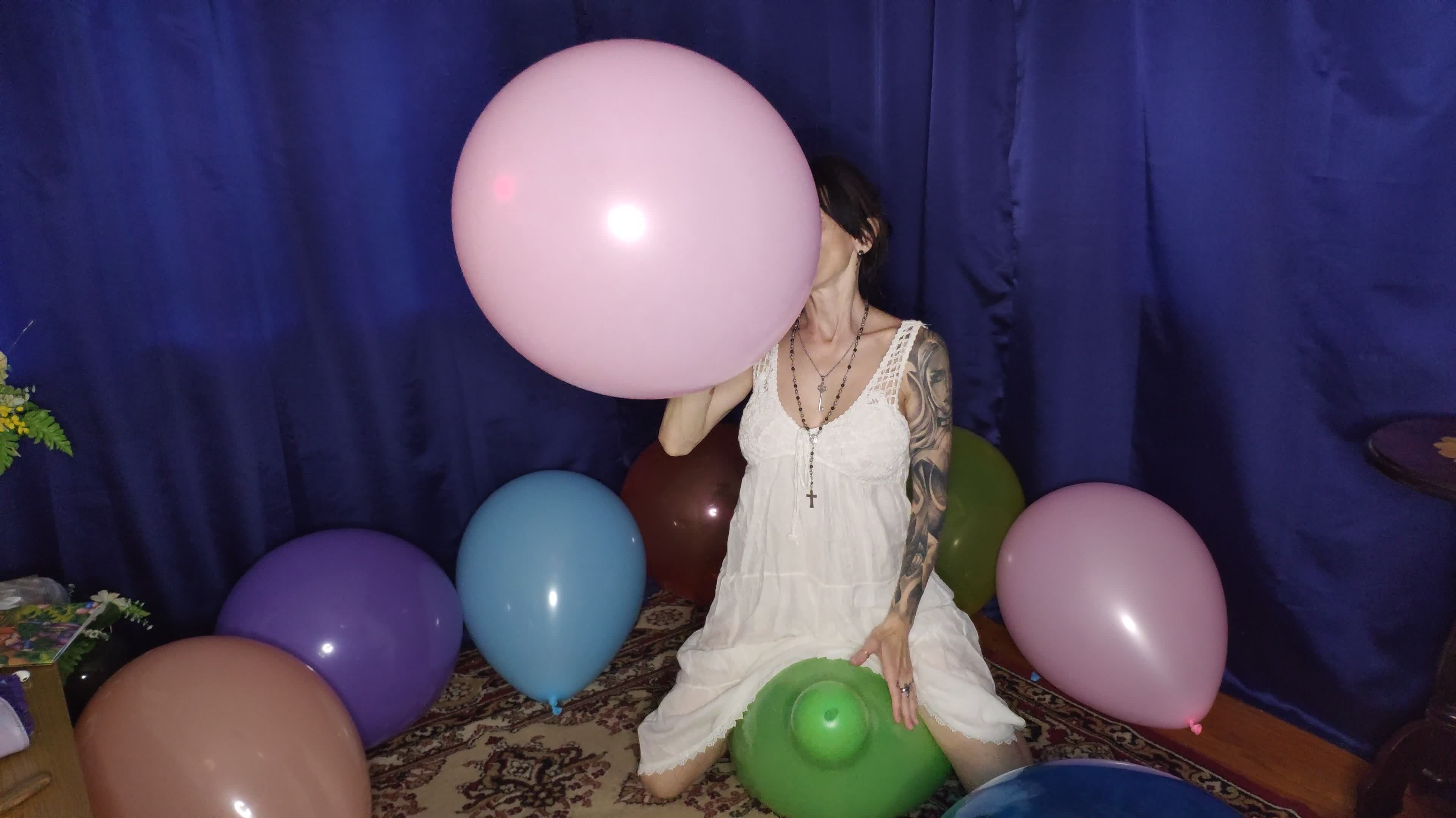 B2P And S2P In A Room Surrounded By Balloons