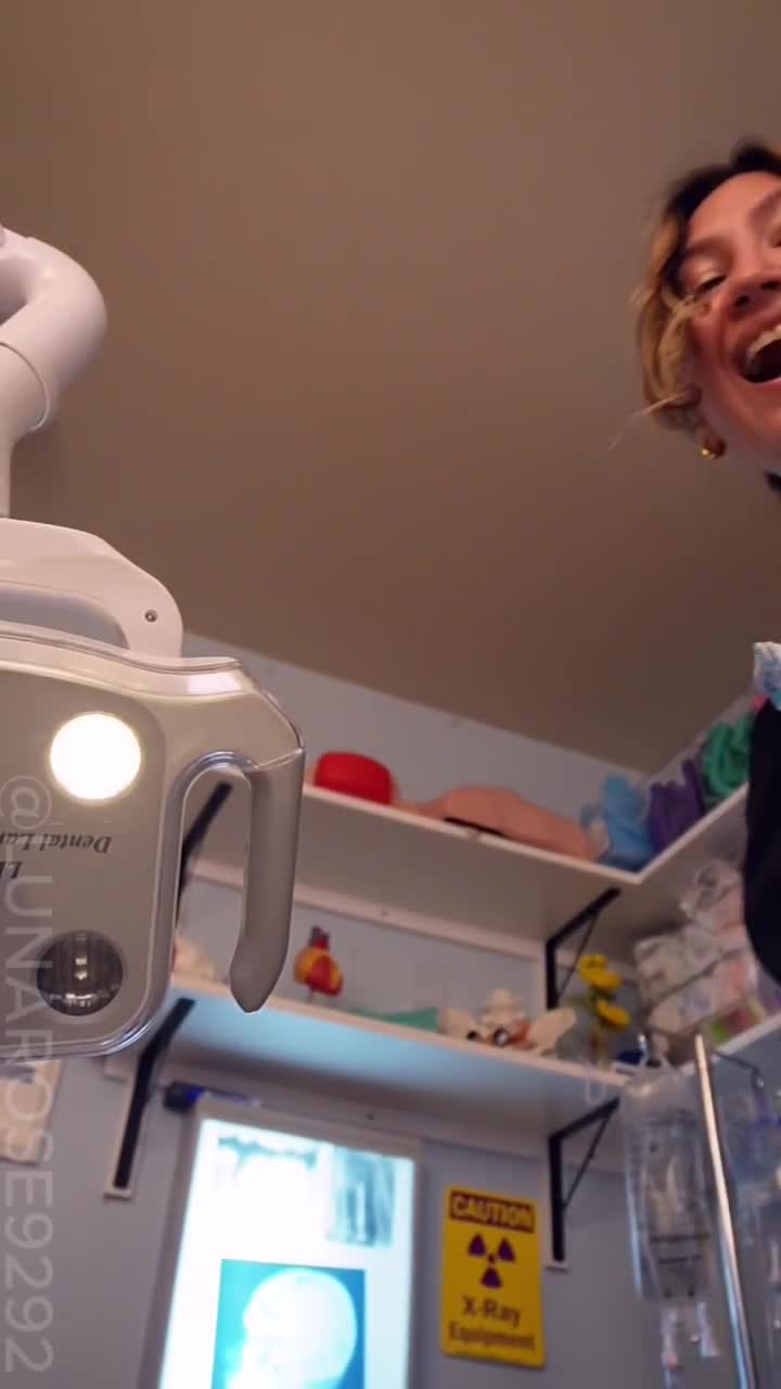 9 Min POV Dentist Luna Walks In And Notices You Are Coughing And Not Feeling Well, So I Decide To Double Mask And On Top Of That Put A Gas Mask On, I Have A Trip Coming Up And Don't Want To Have To Cancel It! After I Clean Your Teeth, I Decide To Giv