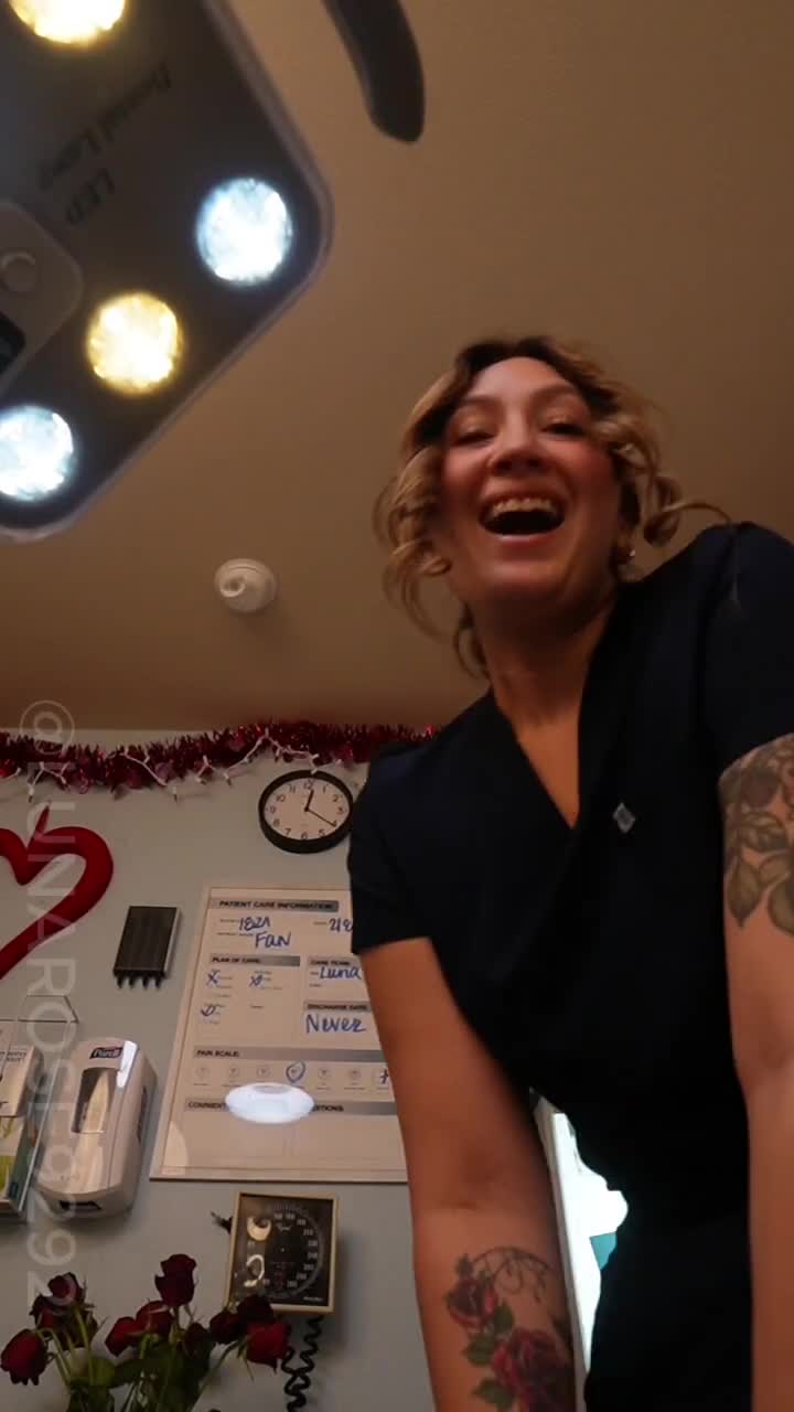 9 Min POV Watch Hygienist Luna Clean Your Teeth, Scaling You Teeth Manually With Her Montana Jack Scaler, And Them Switch To My Electronic Scaler, And Then After Polish And Floss Your Teeth. And Since You Are Cavity Free I Reward You With My Ttitties And