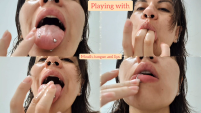 Playing With My Mouth, Tongue And Lips, Enjoying My Piercings Mouth- Mouth Fetish