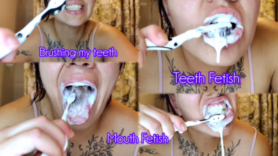 Brushing My Teeth With A Lot Of Toothpaste And Saliva- Teeth Fetish- Mouth Fetish