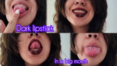 Dark Lipstick In A Big Mouth- Lipstick Fetish- Lips Fetish