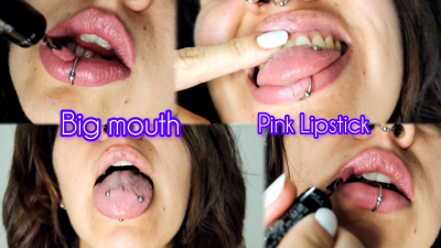 Big Lips- Pink Lipstick- Mouth Fetish- Lipstick Fetish