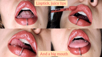 Lipstick, Juicy Lips And A Big Mouth- Mouth Fetish- Lipstick Fetish