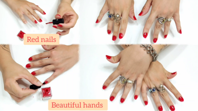 Manicure In My Beautiful Hands- Red Nails- Hands Fetish
