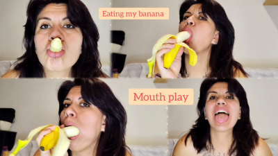 Enjoing Eating My Banana In A Nasty Way- Mouth Play- Mouth Fetish