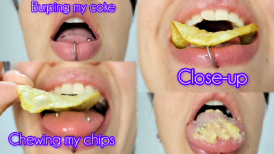 Chewing Crunchie Food + Mouth Play + Burping