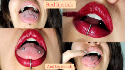 Red Lipstick And A Big Mouth- Mouth Play- Mouth Fetish