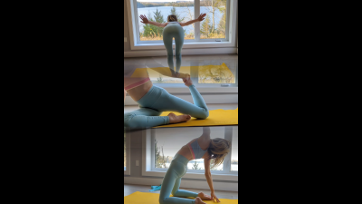 (Phone Vertical Video) Beautiful Real MILF Workout In Yoga Pants With Shower Scene Ending Geneva Mayflower Petite Sexy