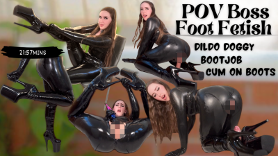POV Boss Boot Fetish, Dildo Doggy, Bootjob
