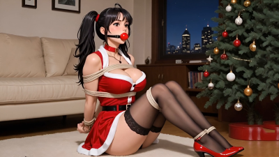 Ultimate Christmas Gift: Helpless Santa Girl Roped, Gagged And Delivered