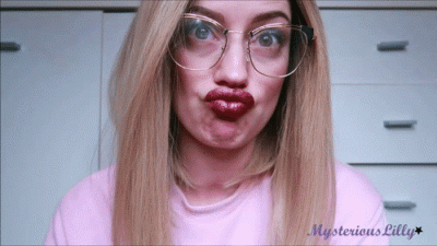 Dark Red Lips Smelling